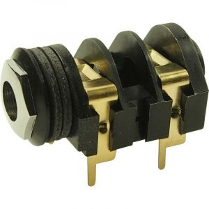 Jack 6.35 mm embase femelle horizontale Cliff CL1308G Nombre de pôles: 2 mono noir 1 pc(s) X112711