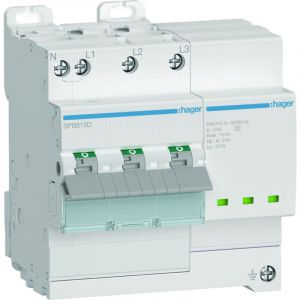 Hager - Parafoudre T2 3P+N auto-prot&eacute;g&eacute; 15KA voy SPB815D