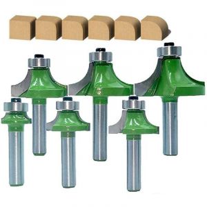 Lot de 6 fraises rondes 8 mm &ndash; Queue arrondie en carbure de tungst&egrave;ne &ndash; Pour d&eacute;fonceuse et affleureuse &ndash; Design anti-recul durable