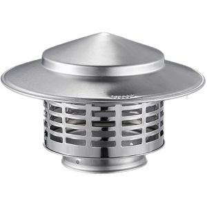 Chapeau de chemin&eacute;e en acier inoxydable - Protection contre la pluie pour po&ecirc;le &agrave; bois toutes saisons