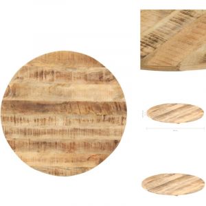 Dessus de table Bois de manguier solide Rond 15-16 mm 60 cm - Dessus De Table - Table Ronde - Bois De Manguier - Meuble Industriel - Plateau De Table