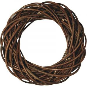 Couronne en osier brut, marron, non &eacute;corc&eacute;, mat&eacute;riau naturel, 1 pce., 25 cm &Oslash;, 6 cm d&rsquo;&eacute;paisseur, d&eacute;coration d&rsquo;int&eacute;rieur, No&euml;l, p&acirc;ques, printemps,