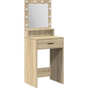 Coiffeuse avec lumières led en Chêne Sonoma 50x41x135 cm Vidaxl