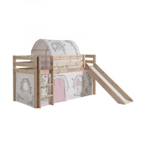 Paris Prix - Pack - Lit Enfant Toboggan, Tente & Tunnel 'Pino Birdy' Naturel