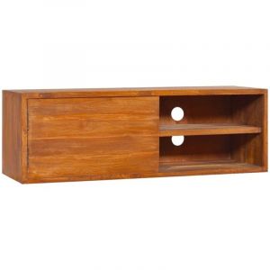 Helloshop26 - Meuble tv multimédia étagère télévision buffet téléviseur salle à manger salon chambre mural 90 x 30 x 30 cm bois de teck massif brun