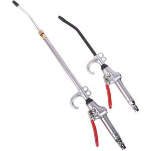 Pistolet &agrave; air comprim&eacute; industriel puissant &agrave; haut volume avec buse extensible en acier inoxydable de 14 &agrave; 27 pouces, accessoire compresseur &agrave; air,