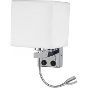 Applique de Chevet, Applique de Lecture &agrave; LED Applique Murale Moderne en Chrome Poli avec Projecteur Ajustable &agrave; col Cygne Interrupteurs Doubles Avec