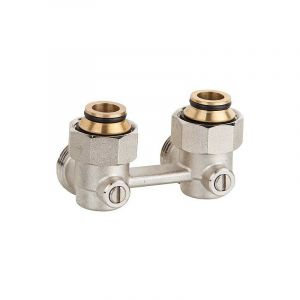 Banyo - Raccord double de robinet a bille systeme bitube fil fem 3/4' forme angle avec eurocone