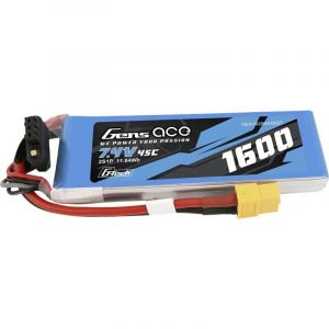 Pack de batterie (LiPo) 7.4 v 1600 mAh Nombre de cellules: 2 45 c bloc XT60 Y718423 - Gens Ace