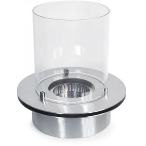 Brûleur éthanol pour cheminée 3 l, en acier inoxydable et verre trempé ø35 cm