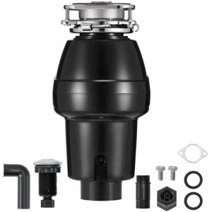 Broyeur de déchets pour évier de cuisine, 1/2 cv, système de broyage des déchets alimentaire, 3820 tr/min, avec câble d'alimentation et protection