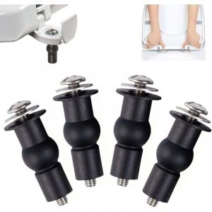 4 Pi&egrave;ces Fixation Cuvette WC, Abattant WC Fixations Charni&egrave;res, Fixations WC Abattant, Charniere Abattant WC, Fixation Abattant WC Vis, Extensible