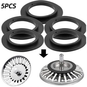 Joint d'&eacute;tanch&eacute;it&eacute; sous l'&eacute;vier, joint d'&eacute;tanch&eacute;it&eacute; en caoutchouc pour panier, joint d'&eacute;tanch&eacute;it&eacute; pour parapluie, joint rond, 5 pi&egrave;ces