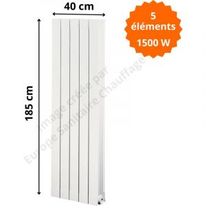 Global Radiatori - Radiateur aluminium H.185 x 40 cm Oscar 1800 Deville 1500 w