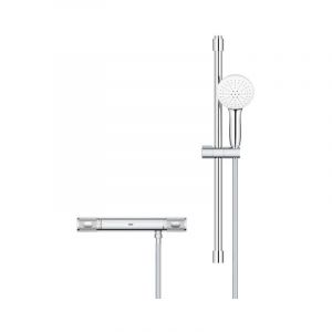 Grohe - Grohtherm 1000 Performance Ensemble de douche - robinet de douche thermostatique - avec ensemble de glissière Tempesta - douchette ronde - 2