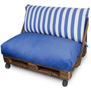 Happers - Coussin pour palette Toldotex Bleu Housse assise 120x80x20 (uni) sans rembourrage Bleu