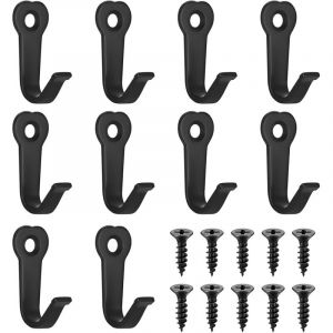 Largeight - jamais UTILIS&Eacute;]10 Pi&egrave;ces Crochet Mural, Patere Murale, Crochet Mural a Visser, Crochets Muraux Pat&egrave;re en M&eacute;tal, Crochets Simples Noir,