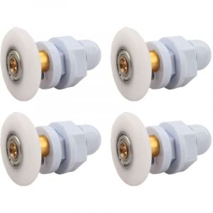 Roulettes Porte de Douche, 4 Pi&egrave;ces Roulette Porte Coulissante Douche en Laiton, Roulette Porte Coulissante, pour Remplacement de Douche Coulissante