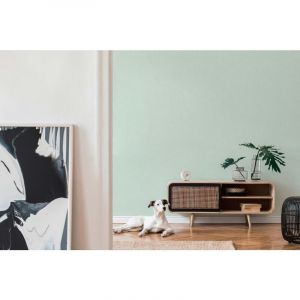 As Creation - Papier peint intiss&eacute; uni vert menthe Tapisserie structur&eacute;e effet m&eacute;tallique Papier peint moderne lavable id&eacute;al pour cuisine