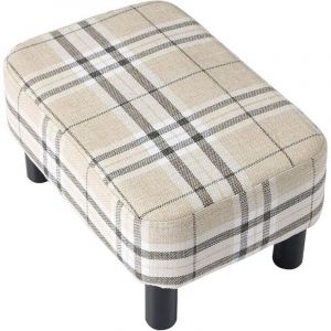 Repose-Pieds rembourré en Bois Pouf Tabouret Bas Tabouret de canapé en Tissu Petite Maison Moderne Salon Chambre Tabouret rectangulaire avec siège