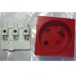 Arnould - 60747 - Prise 2P+T &agrave; d&eacute;trompage pour goulotte - Rouge - espace