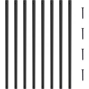 VEVOR Balustres en metal pour escalier, 820 x 25 mm, broche de rampe plate en alliage dealuminium, 51 tiges de pont avec vis, balustrade creuse