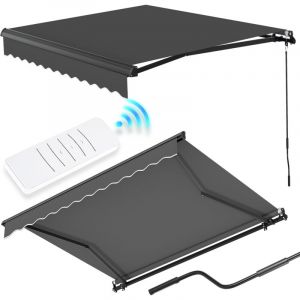 Randaco Store Banne mural articul&eacute; Store &Eacute;lectrique R&eacute;tractable Protection UV50+ 2,5x2 m Aluminium Cadre Gris Utilisation Ext&eacute;rieure