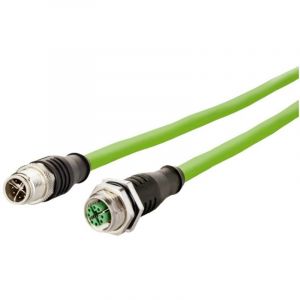 Metz Connect - 142M2X12100 M12 C&acirc;ble r&eacute;seau, c&acirc;ble patch cat 6a s/ftp 10.00 m vert gaine pur, r&eacute;sistant aux acides, r&eacute;sistant &agrave; l'ozone, r&eacute;sistan