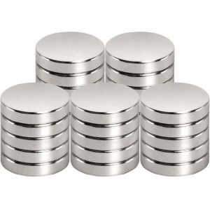 Aimant de n&eacute;odyme 15 mm de diam&egrave;tre x 3 mm pour Tableau magn&eacute;tique, r&eacute;frig&eacute;rateur, Tableau Blanc, Bureau, Tableau Blanc, Aimant Puissant (25 pi&egrave;ce)