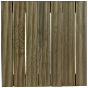 Dalle bois pin maritime, Caillebotis, L.50 x l.50 cm x Ep.40mm