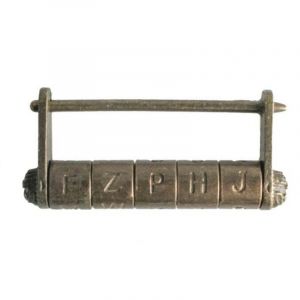 Verrouillage de Mot Passe Bronze Texte Code Combinaison Serrure Imitation Cuivre Ancien Cadenas Chinois Pour Antique Bo&icirc;te en Bois Bo&icirc;te Bijoux