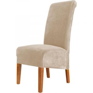 Housses de chaise de salle à manger en velours, housse de grande chaise extensible, housse de chaise à dossier haut en élasthanne élastique lavable