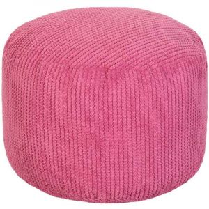 Loft 25 - Pouf pour salon, Pouf rond d'intérieur en velours côtelé pour repose-jambes, Pouf ergonomique 30x44 cm pour adultes et enfants, Pouf