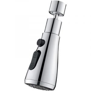 Douchette Evier Cuisine Robinet 360 Degres, 3 Modes Embout Robinet Cuisine avec Aerateur, Mitigeur Evier Cuisine Tete de Robinet Rotative, Adaptateur