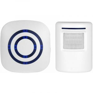 T801 Carillon Sonnettte de Porte sans Fil Capteur D&eacute;tecteur de Mouvement PIR pour Maison Boutique Magasin (Blanc)