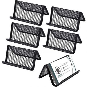 Sollbry Porte-Cartes de Visite Maille Métallique Présentoirs de Carte de Visite Support de Carte de Visite en Métal Support Téléphonique pour le