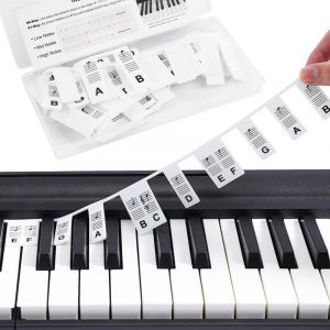 Guide Des Notes De Piano Pour l'apprentissage Des D&eacute;butants, &Eacute;tiquettes Amovibles de Notes de Piano, Autocollant en Silicone 88 Touches, Pas Besoin