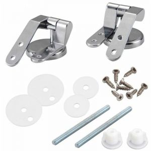 Serbia - Charniere Abattant wc, Kit Fixations Remplacement pour wc Abattant, Charnière wc Fixations, pour Sièges de Toilette en Résine de Bois - 2 Pcs