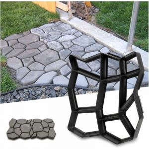 Kueatily - Moule béton Forme trottoirs Coffrage Forme Plastique Formes pour béton Dalles pour Le Jardin 42.5 x 42.5 x 4 cm-Fei Yu