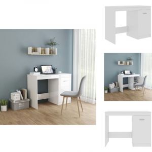 Vidaxl - Bureau Blanc brillant 100x50x76 cm Bois d'ingénierie - Bureau Blanc - Bureau Design - Bureau Moderne - Bureau Informatique - Meuble De Bureau