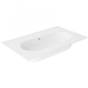 Saniclass Chaci Lavabo - 80x46x14cm - sans trous de robinet - c&eacute;ramique - blanc
