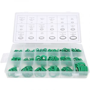 TONYSA Kit d'assortiment de joints de compresseur de climatisation de voiture, 270 pi&egrave;ces, 18 tailles, joint vert pour robinet d'eau