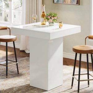 Tribesigns Table de bar, table de cuisine, carr&eacute;e, table &agrave; cocktail moderne en hauteur de comptoir, pour salle &agrave; manger, taverne, coin caf&eacute;, f&ecirc;te, 80