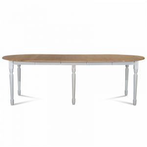 Hellin - Table ronde 6 pieds tournés D115 + 3 rallonges bois - victoria