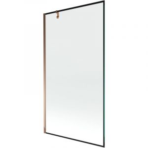 Mexen - Next &eacute;cran de baignoire &agrave; 1 ailette 100 x 150 cm, Design noir, Or rose - 895-100-000-00-70-60