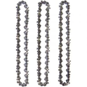 Lot de 3 Chaînes d'Élagueuse sur Perche pour Guide-Chaîne de 10" (25 cm), 40 Maillons d'Entraînement, Faible Rebond, Compatibles avec Black & Decker,