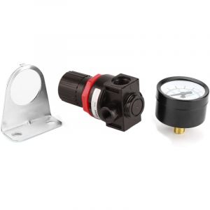 YB - Jeffergarden Régulateur pneumatique G1/4 jauge de soupape de commande de compresseur de pression d'air réglable avec support