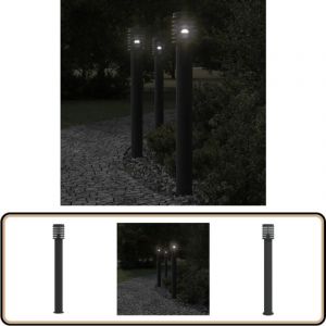 Lampadaire d'extérieur noir 110 cm acier inoxydable - Lampadaire Exterieur - Éclairage Extérieur - Luminaire Extérieur - Lampe Extérieur - Jardin