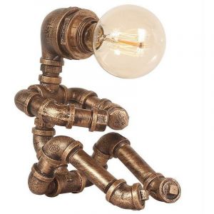 Robot Lampe De Bureau Rétro Industrielle Lampe De Bureau Creative Métal Fer Tube Lampe De Bureau à Économie D'éclairage Lampe De Chevet De Nuit Lampe