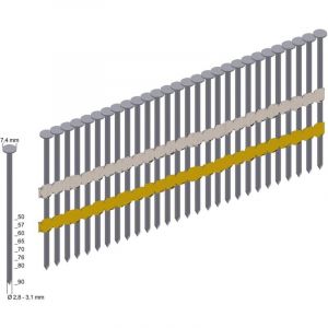 Prebena - Clous en bande RK28/65BK tige lisse